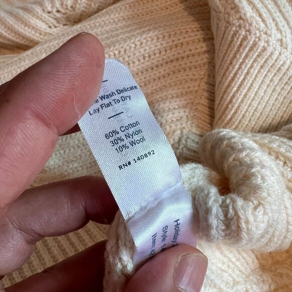 Marine Layer Skylar Turtleneck Sweater Extra Large Ivory Wool Blend - Picture 5 of 8